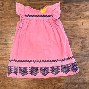 Roller Rabbit Pink Dress with Navy Accents